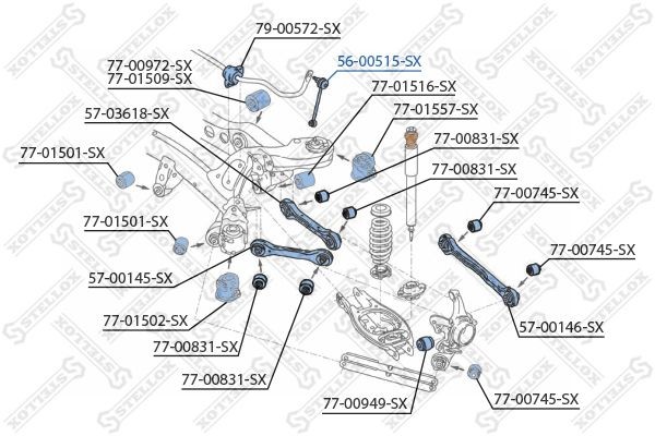тяга стабилизатора заднего!\ BMW E87/E90/E91 all 04> 56-00515-SX STELLOX