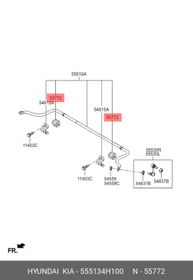 ВТУЛКА РЕЗИНОВАЯ 55513-4H100 555134H100 HYUNDAI KIA