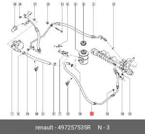 трубка ГУР!\ Renault Logan 497257535R RENAULT