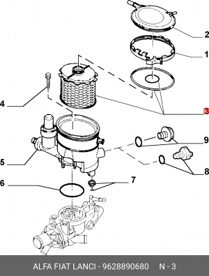 Фильтр топливный FIAT Scudo OE 9628890680 ALFA FIAT LANCIA