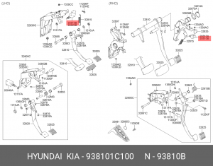 Выключатель HYUNDAI Getz стоп-сигнала OE 938101C100 HYUNDAI KIA