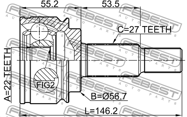 ШРУС внешний RENAULT KANGOO 2008- 2410-KANGII 2410-KANGII FEBEST