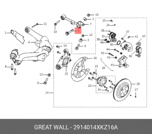 Болт HAVAL F7,F7x подвески сход-развальный OE 2914014XKZ16A GREAT WALL