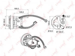 Фильтр топливный погружной подходит для HONDA Civic 1.4-1.7 01-05 / Odyssey 2.4  LF-951M LYNXAUTO