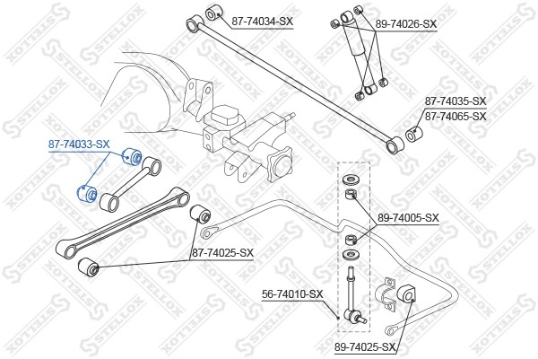 сайлентблок зад. продол. рычага верхн.!\ Nissan Terrano WD21 all 87-97 87-74033-SX STELLOX