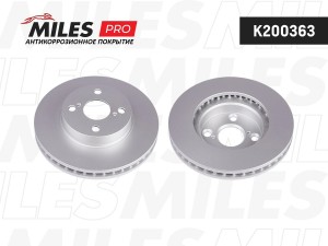 Диск тормозной (серия PRO с антикоррозионным покрытием) TOYOTA COROLLA (E12) 06. K200363 MILES