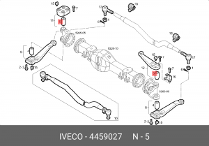 Шкворень верхний цапфы поворотной (6х6) 4459027 IVECO 4459027 IVECO