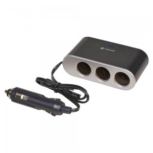 Разветвитель прикуривателя 3-х гнездовой 12V 1USB с удлинителем AIRLINE ASP-3S-15 AIRLINE