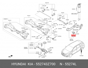 HYUNDAI I40 2011> ЛЕВЫЙ 552743Z700 HYUNDAI KIA