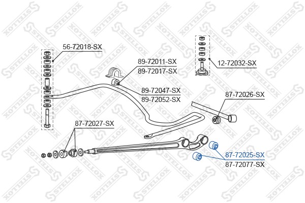 сайлентблок зад. продол. рычага зад.!\Mitsubishi Pajero L14#G/V2#/V4#W 88-93 87-72025-SX STELLOX