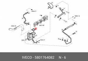 прокладка турбокомпрессора!(м)\Iveco 5801764082 IVECO