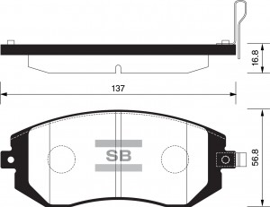 Колодки тормозные SUBARU FORESTER 01-/IMPREZA 01-/LEGACY 98- передние SP1367 SP1367 SANGSIN