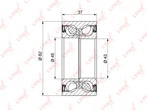 Подшипник ступицы VW Passat (96-00) AUDI 80,100,A4,A6,A8 (88-05) передней LYNX WB-1057 LYNXAUTO