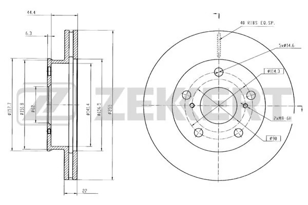 Диск.торм.перед. Toyota Mark II (X80  X90) 92- BS-5464 BS-5464 ZEKKERT