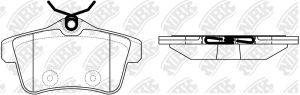 Колодки тормозные PEUGEOT 3007 (09-) CITROEN C4,DS4 задние (4шт.) NIBK PN0473 NIBK