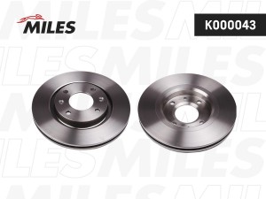 Диск тормозной передний CITROEN C3/C4/C5 03/BERLINGO 96/PEUGEOT 206/307/PARTNER  K000043 MILES