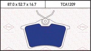 Колодки тормозные дисковые задние CITROEN Berlingo 08-PEUGEOT 308/Partner 07- TC TCA1209 TATSUMI