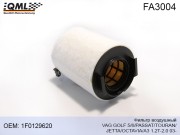 Фильтр воздушный VAG GOLF 56PASSATTOURANJETTAOCTAVIAA3 1.2T-2.0 03- 1F0129620 FA FA3004 QML