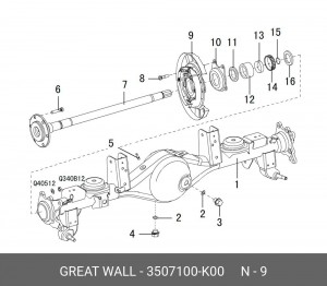 Щит тормоза GREAT WALL Hover H3 задний левый в сборе OE 3507100-K00 GREAT WALL