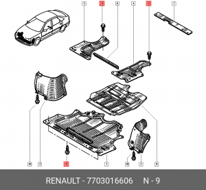 БОЛТ М8 RENAULT 7703016606 RENAULT