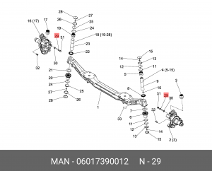 ВИНТ С 6-ГРАННОЙ ГОЛОВКОЙ M16X1,5X55-8.8 / 06.01739-0012 06017390012 MAN