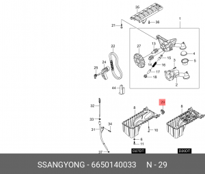 Заглушка SSANGYONG Actyon (10-/12-) (D20F,G20D) картера двигателя OE 6650140033 SSANG YONG