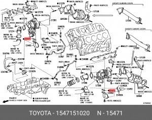 Прокладка турбины 15471-51020 15471-51020 TOYOTA