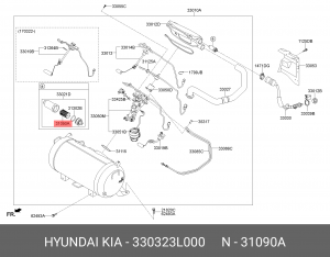 Фильтр топливный HYUNDAI Sonata (2.0) KIA Carens,K5,K7 (2.0) (катридж) LPG OE 330323L000 HYUNDAI KIA