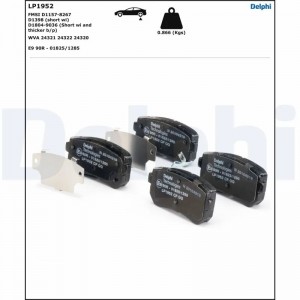 Колодки задние KIA CEE'D, HYUNDAI i30 LP1952 LP1952 DELPHI