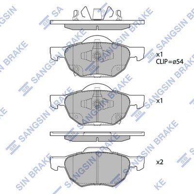 Колодки тормозные HONDA Accord (03-) передние (4шт.) SANGSIN SP1573 SANGSIN