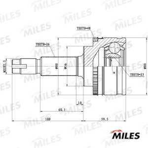 ШРУС наружный TOYOTA AVENSIS 2.0TD 97-03 (GSP 859269) GA20455 GA20455 MILES