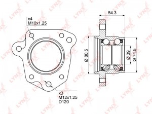 Подшипник ступицы задний L (d 39/80,5мм) подходит для HONDA CR-V 2.0 95-02 WB-10 WB-1013 LYNXAUTO