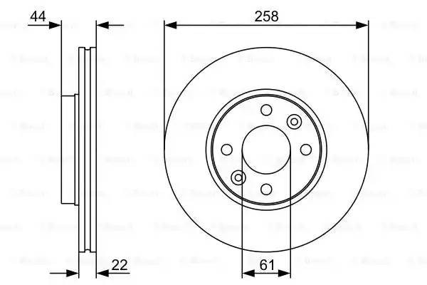 Диск тормозной ЛАДА X-Ray (15-) RENAULT Kangoo (09-) передний (1шт.) BOSCH 0 986 479 556 BOSCH