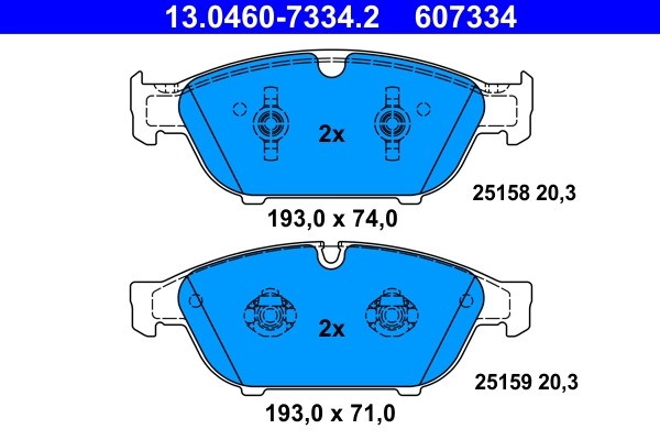 Колодки AUDI A6 C7 Saloon 4G (2010-2018),A7 Sportback 4G (2010-2018) 13.0460-733 13.0460-7334.2 ATE