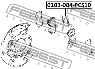 Пружина прижимная тормозных колодок PCS 10 0103-004-PCS10 FEBEST