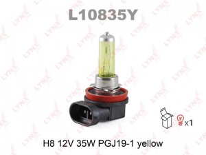 лампа! H8 12V 35W PGJ19-1 YELLOW\ L10835Y LYNXAUTO