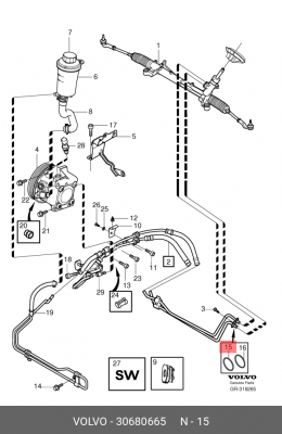 Кольцо уплотнительное VOLVO OE 30680665 VOLVO