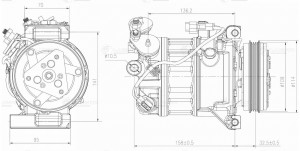 Компрессор кондиц. для а/м Volvo S80 II 06-/XC60 08-/XC70 07- 2.4D/2.5Т LCAC1055 LCAC 1055 LUZAR