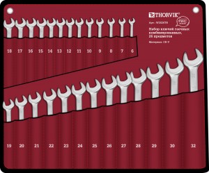 набор ключей гаечных комбинированных! серии ARC, 6-32 мм, 26 предметов\ W3S26TB THORVIK
