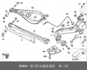 Болт BMW сход-развальный эксцентриковый OE 33 32 6 863 853 BMW