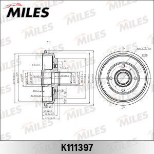 Барабан тормозн FORD FIESTA 01-08/FUSION 02-12 (DB4308) K111397 K111397 MILES