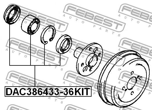 Подшипник ступицы задний TOYOTA COROLLA E11 DAC386433-36KIT DAC386433-36KIT FEBEST