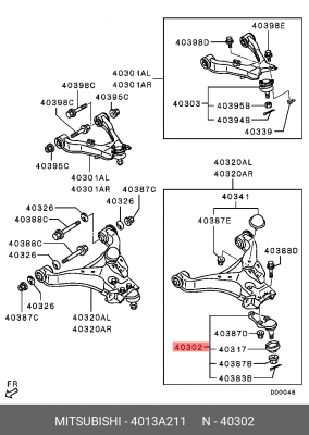 Опора шаровая LR MITSUBISHI L200/Pajero III/IV /Нижняя MITSUBISHI 4013A211 4013A211 MITSUBISHI