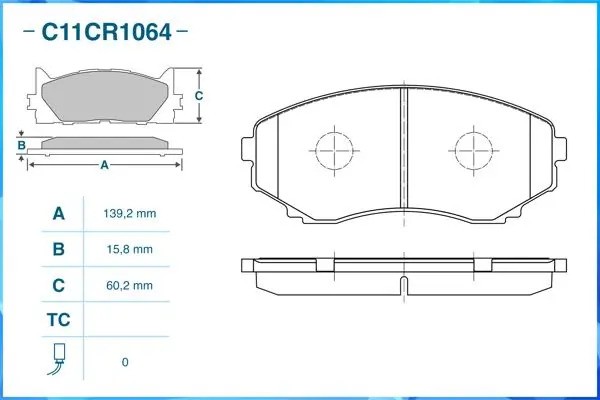 Тормозные колодки передние Low Metallic C11CR1064 C11CR1064 CWORKS