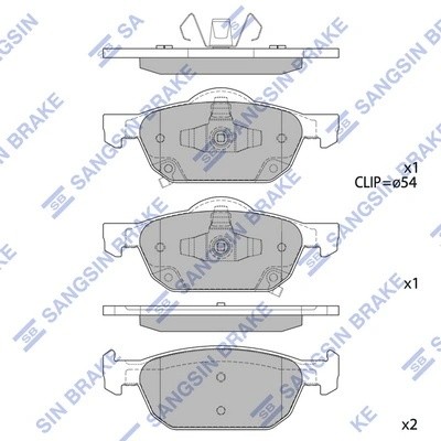Колодки тормозные дисковые Honda Accord 2.0-2.4i 07.08 SP1605 SP1605 SANGSIN