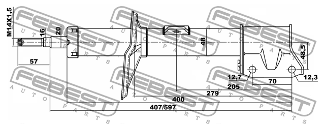 Амортизатор передний RENAULT DUSTER 24661262F 24661262F FEBEST