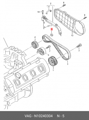 Гайка шестигранная VAG N 10240304 N 102 403 04 VAG