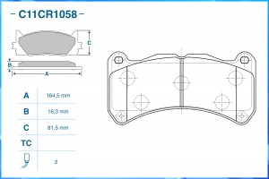 Тормозные колодки передние Low Metallic C11CR1058 C11CR1058 CWORKS