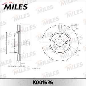Диск тормозной передний LEXUS IS I/II/III (TRW DF7340) K001626 K001626 MILES