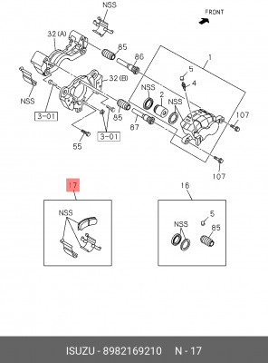 Набор колодок ISUZU 8-98216-921-0 ISUZU